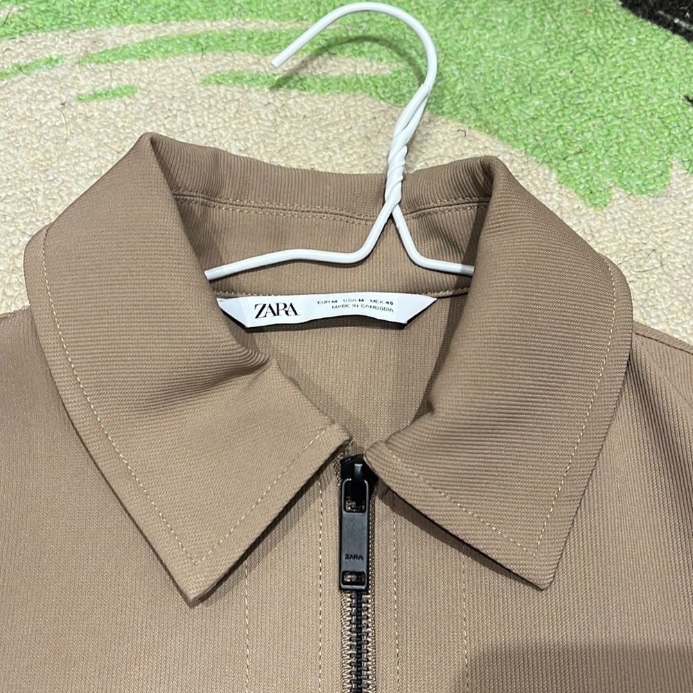 Zara Tan Lightweight Shirt Jacket - Picture 2 of 4
